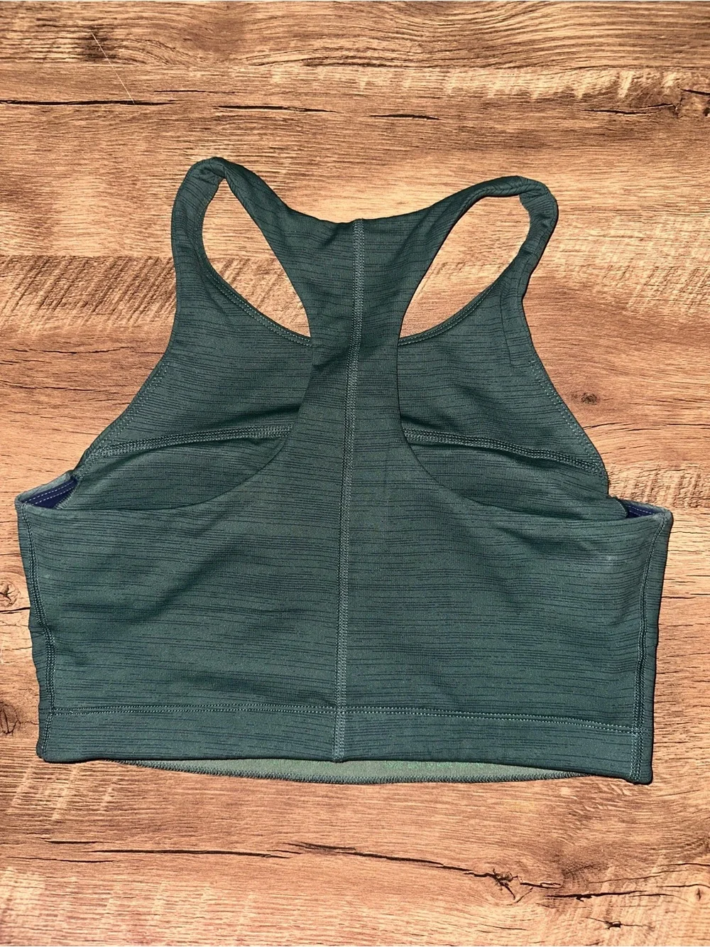 Outdoor Voices Deep Green High-Neck Racerback Sports Bra - Picture 3 of 3